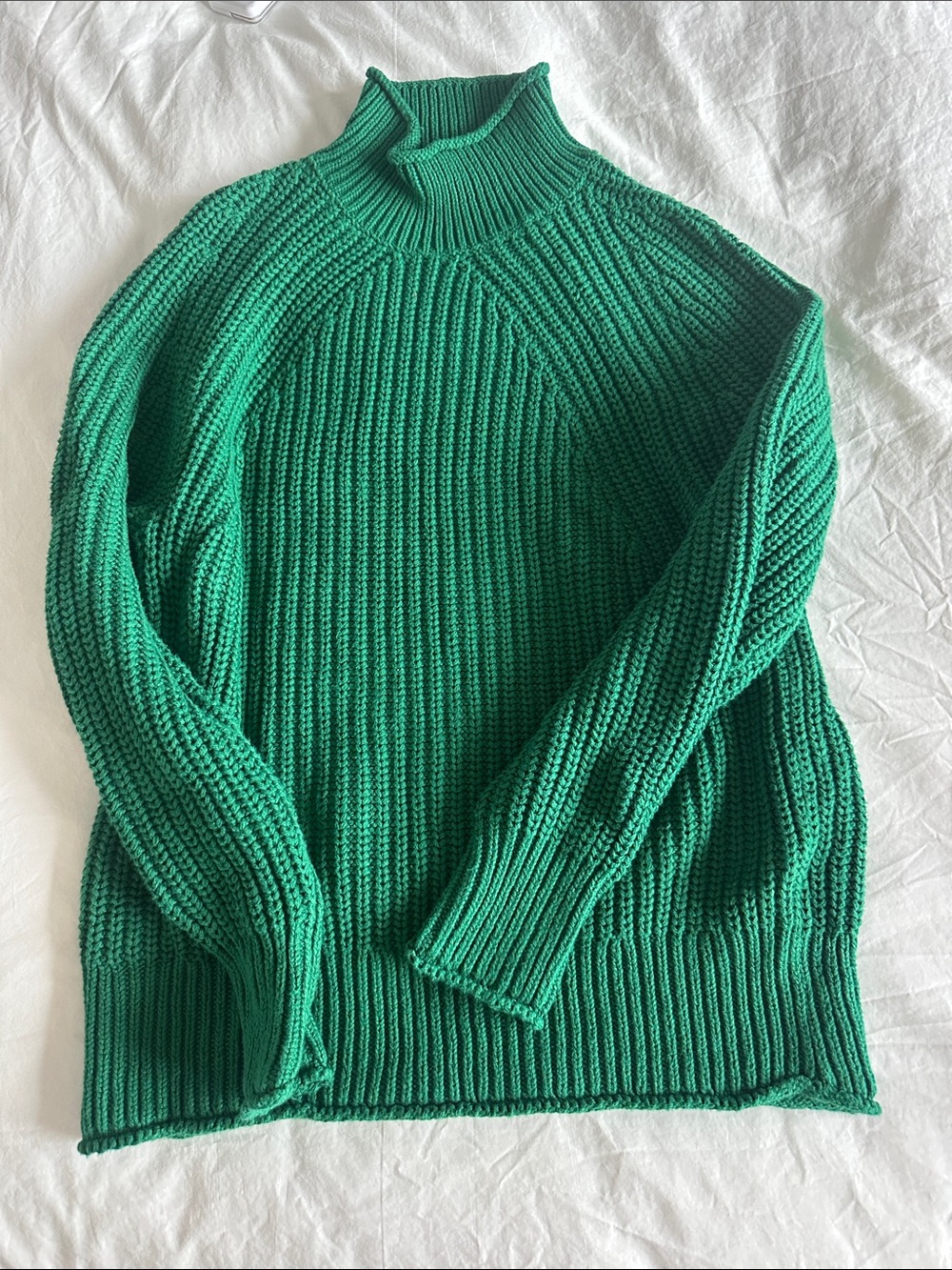 J. Crew Emerald Green Ribbed Mock Neck Sweater